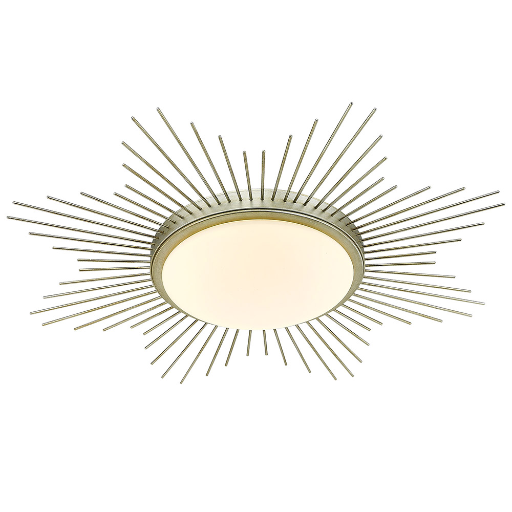 Golden Lighting 9126-FM24 WG-OP Kieran WG 24" Flush Mount in White Gold with Opal Glass